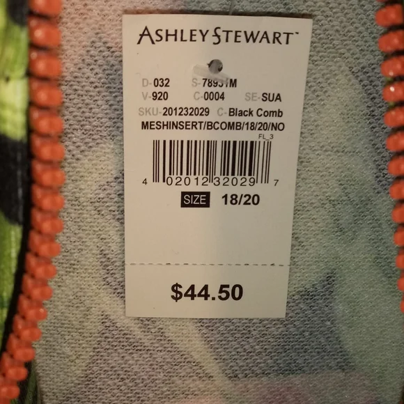 ASHLEY STEWART 2PC TROPICAL JACKET & CAPRI SET